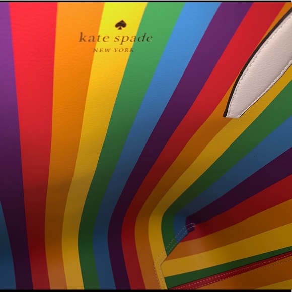 NWT KATE SPADE RAINBOW OPEN TOTE & WRISTLET - Picture 4 of 8